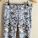 Sfizio Blue Floral Jacquard Crop Slim Pants Made in Italy, Size‎ Small Photo 1