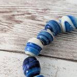 Vintage Stretch Bracelet Cream, Blue, Black Tones Photo 5