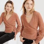 Madewell  Balloon Sleeve Wrap Sweater in Burnished Blush Small Dainty Retro 90s Photo 0