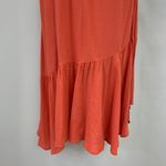 Fresha London Boutique Coral Ruffle Wrap Tie Dress Women's size Medium Red Photo 5