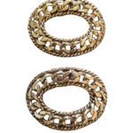 Vintage Shoe Buckle Clips Estate Braided Chain Link Gold Tone Roped 1950's Pair Photo 2