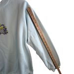 Real Work Wear Embroidered Floral Crewneck Sweatshirt Pullover XL Cottage Granny Blue Photo 7
