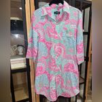 Ralph Lauren  nightgown pajama shirt paisley button down embroidered pocket dress Photo 4