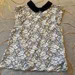ZARA  | Black White Lace Collared Top XS Photo 0