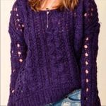 Free People  Maribel Chunky Cable Knit Mohair Blend Sweater Small Photo 0