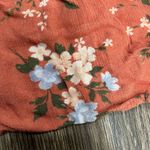 American Eagle  Orange Floral Shorts Photo 3