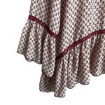About A Girl Women Top M Maroon Flouncy Hem Floral Print Boho Festival Hippie Photo 5
