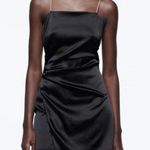 ZARA  Satin Black Mini Dress With Sparkling Straps Photo 1