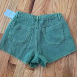 Forever 21 Olive Green Frayed Denim Shorts Photo 3