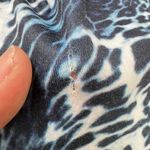 Berydress Blue White Animal Print Wrap Dress Sz Large 3/4‎ Sleeve Women's Midi Photo 6