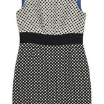 Tahari Arthur S Levine Polka Dot Dress Sz 10 Office Timeless Retro Sheath Career Black Photo 0