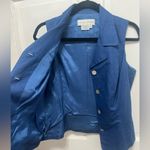 Maggy London  60% Linen V-neck Vest Tank in Blue Photo 3