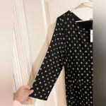 FINAL PRICE J. Jill Geometric Print Jersey Knit Shirt Dress with Pockets Black Size undefined Photo 8