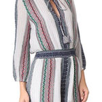 Alice + Olivia  Nance Embroidered Romper Tassel Striped Cotton Size 8 Photo 0