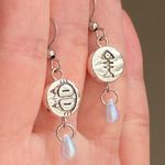 Handmade cat & fish teardrop dangle earrings 🐈🐟 Photo 2