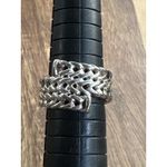 Unique Signed NF 925 Sterling Silver Braided Pattern Size 8 Photo 3