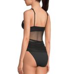 Becca NWT  Muse Macie High Neck Black Mesh Overlay One Piece Small Swimsuit Photo 2