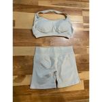 Boutique  Gray Scrunch Booty Compression Shorts Bra Set Size M NWOT Photo 1