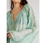 Free People FP One Bohemian Edwardian Fairy Effie Top in Pastel Jade Size Small Photo 1