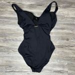 Ralph Lauren LAUREN Women's Black Beach Cut-Out Surplice One Piece Swimsuit sz 4 Photo 3