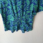 Jaclyn Vintage 70s Shirt Shorts Set Small Floral Retro Casual‎ Bright Blue Photo 8