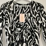Missguided  Women’s Tall Zebra Print Tie Front Mini Dress Black & White Sz 4 NWT Photo 1