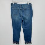 Chico's  The Platinum ankle jeans size 12 embroidered lace cuff crop blue denim Photo 4