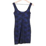 Lila Rose Lily Rose Tank Top Womens Medium Blue Black Lace Detail Scoop Neck Wide Strap Photo 5