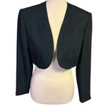 Vintage 80s Liz Claiborne embroidered cropped jacket Black Size 6 Photo 0