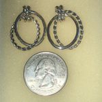 Silver Tone Rope Dangling Boho Pierced Earrings Photo 3