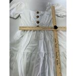 Waverly‎ Grey Dress Womens X Small White Shorty Button Back Mini Puff Sleeve Size XS Photo 8