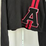 Emma & Sam Black Hoodie Cropped Sweatshirt Varsity sz S NWT Collegiate Preppy Photo 2