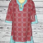 Cabana Life Size S Geometric Print 50+ UV Protection Keyhole Shift Dress Photo 0