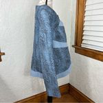 VTG Cheetah Denim Cut Out Blouse Blue Size 14 Photo 3