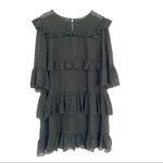 Madewell  Black Eyelet Waterlily Ruffle Whimsigoth Romantic Mini Dress Size 12 Photo 4