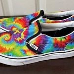 Vans CLASSIC SLIP-ON Spiral Tie-Dye Rainbow Shoes Big kids Sz 7 / Women’s 8 Photo 0