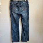 Wrangler  Mid Rise Dark Wash Blue Denim Bootcut Jeans Womens 7x34 Casual Stretch Photo 3
