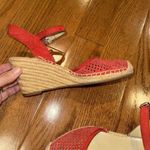 Franco Sarto Coral Red Suede Wedge Sandal Size 8M *Excellent Condition Photo 2