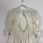Gunne Sax  Vintage Ivory Ruffle Satin Dress Cottagecore Bridal Medium Photo 8