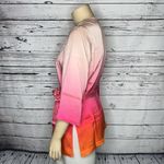 Badgley Mischka  NWT Size XL Pink Ombré Mulberry Silk Tunic Blouse w/ Tie Belt Photo 3