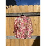 Notations  Women's Pink Floral‎ Half Sleeve Semi  Sheer Button Shirt Top Size L Photo 7