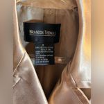 Brandon Thomas NWOT Taupe Gold Trench Coat w black leather trim pockets dressy M Size M Photo 1