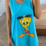 Vintage tweety bird swim cover up dress Blue Size L Photo 0