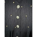 80s Vintage Maxima U.S.A. Black Maxi Dress Long Sleeve Button Pearl Details Black Size undefined Photo 4