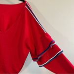 Love by Design ✨  Red Ruffle Sleeve Cropped Knit Sweater Small Photo 1