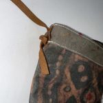 Uchi Gold Splattered Small Canvas Crossbody Equestrian Boho Vintage Wear Purse Brown Photo 10