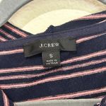 J.Crew Striped Hoodie Womens Size S Drawstring Coastal Beachy Navy Pink Photo 4