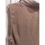 Kathy Ireland  Womens Sleeveless Twist Front Collared Blouse Top XL Brown Texture Photo 4