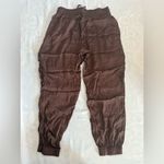 Aerie Dark Brown Satin Like Cargo Pants Small Photo 3