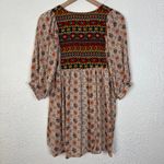 Umgee  Printed Babydoll Tunic Dress Boho Folk Free Spirited Size Small Photo 2